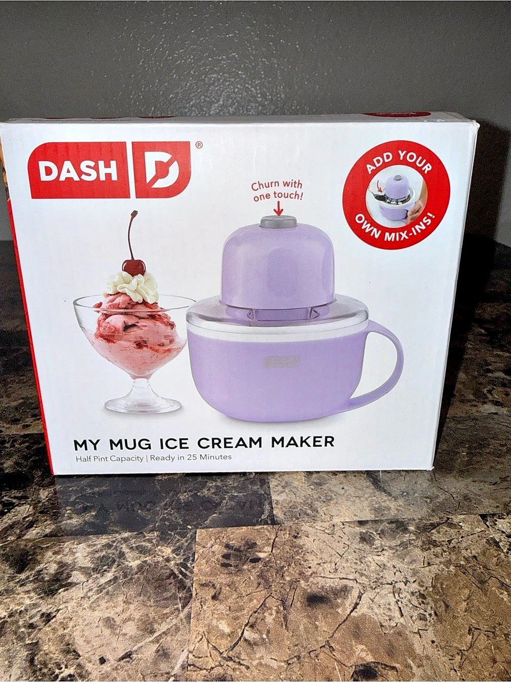 Dash My Mug Ice Cream Maker Purple Ice Cream Maker NWT